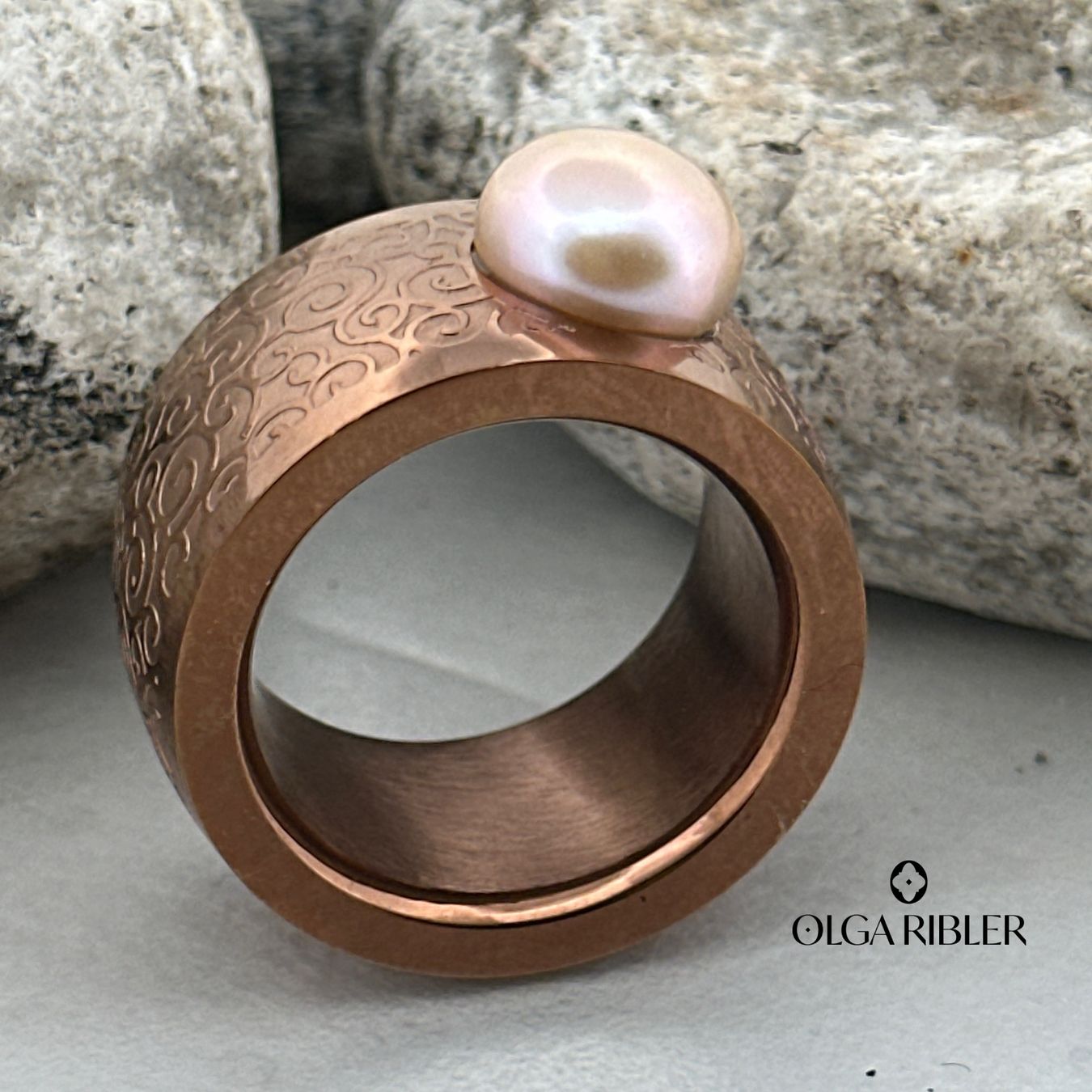 Olga Ribler Ringe: Edelstahring mit Süsswasserperle, Gr. 60 – Neu (gemäss Beschreibung) aus Luzern von MonikaS03 2