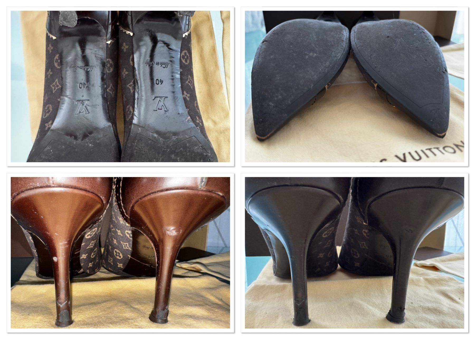 Louis Vuitton Scarpe da donna: Louis Vuitton Leder Ebene Monogram Mini Lin Raquel Pumps 40 – Usato da Suhr venduto da 1stclass 9