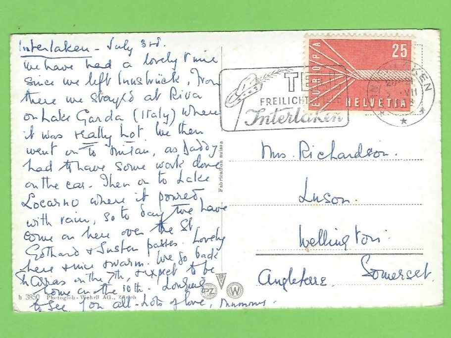 Cartoline postali: Unterseen-Interlaken mit Niesen – Usato da Zürich venduto da t24_de 1