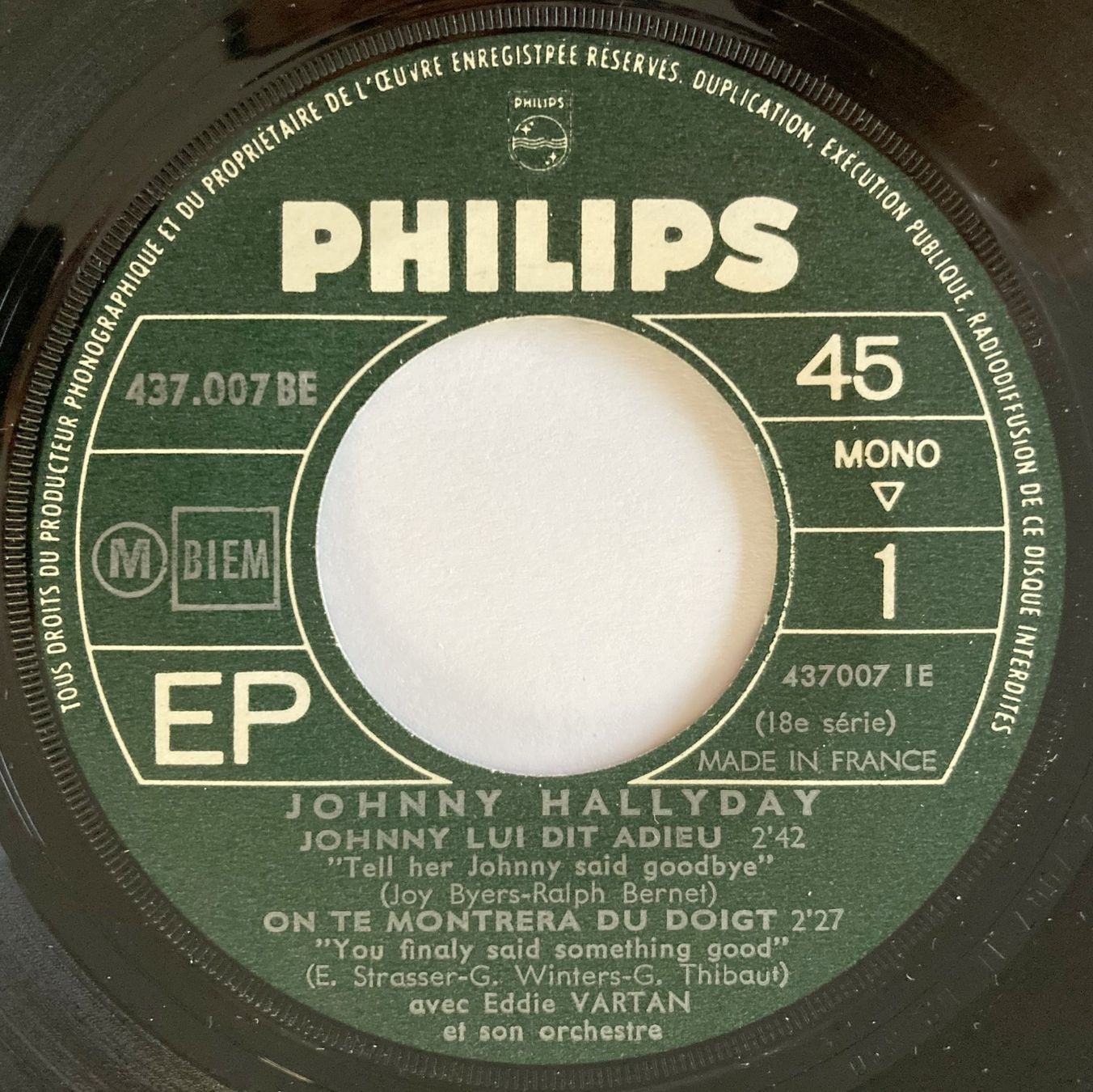 Dischi in vinile: JOHNNY HALLYDAY - JOHNNY LUI DIT ADIEU – Usato da Bottens venduto da hotter-than-hell 2