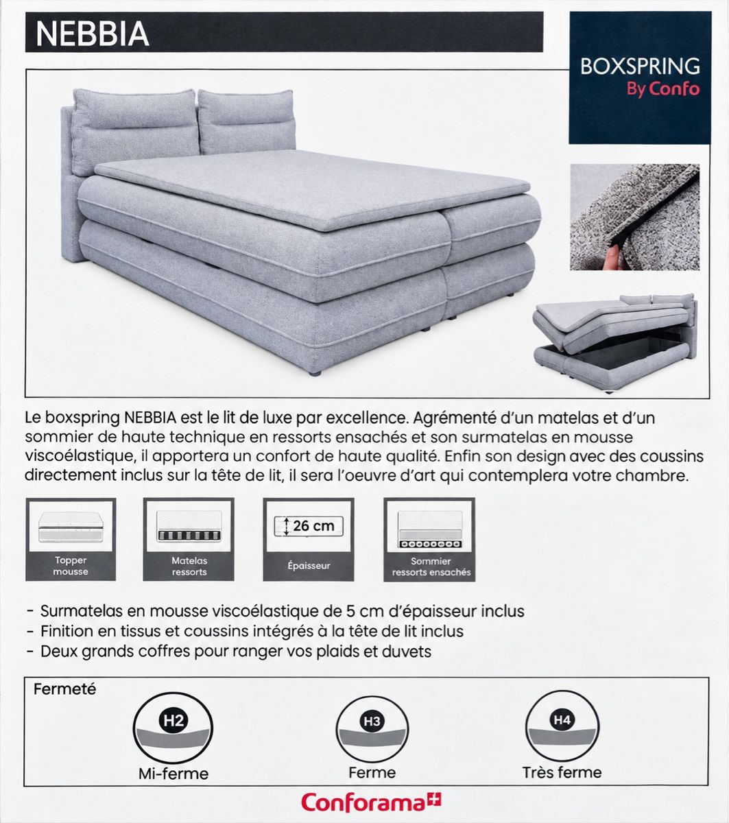 Betten: Lit boxspring conforama – Gebraucht aus Crissier von amr_lx8y 2