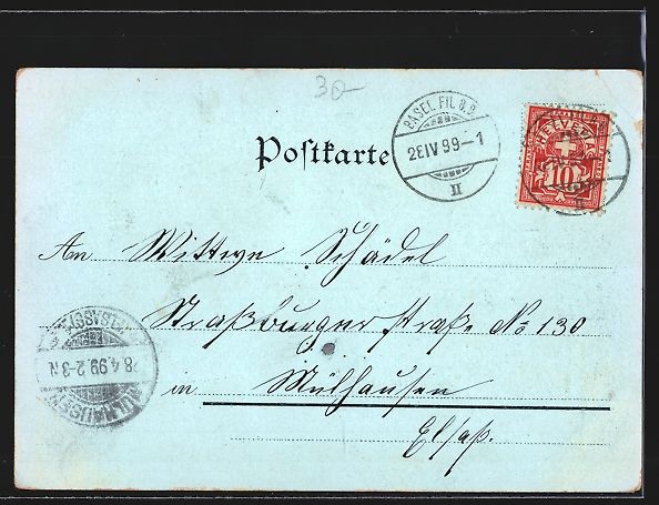 Cartes postales: Mondschein-Lithographie Basel, Münster, – D'occasion à Berlin par bartko-reher 1