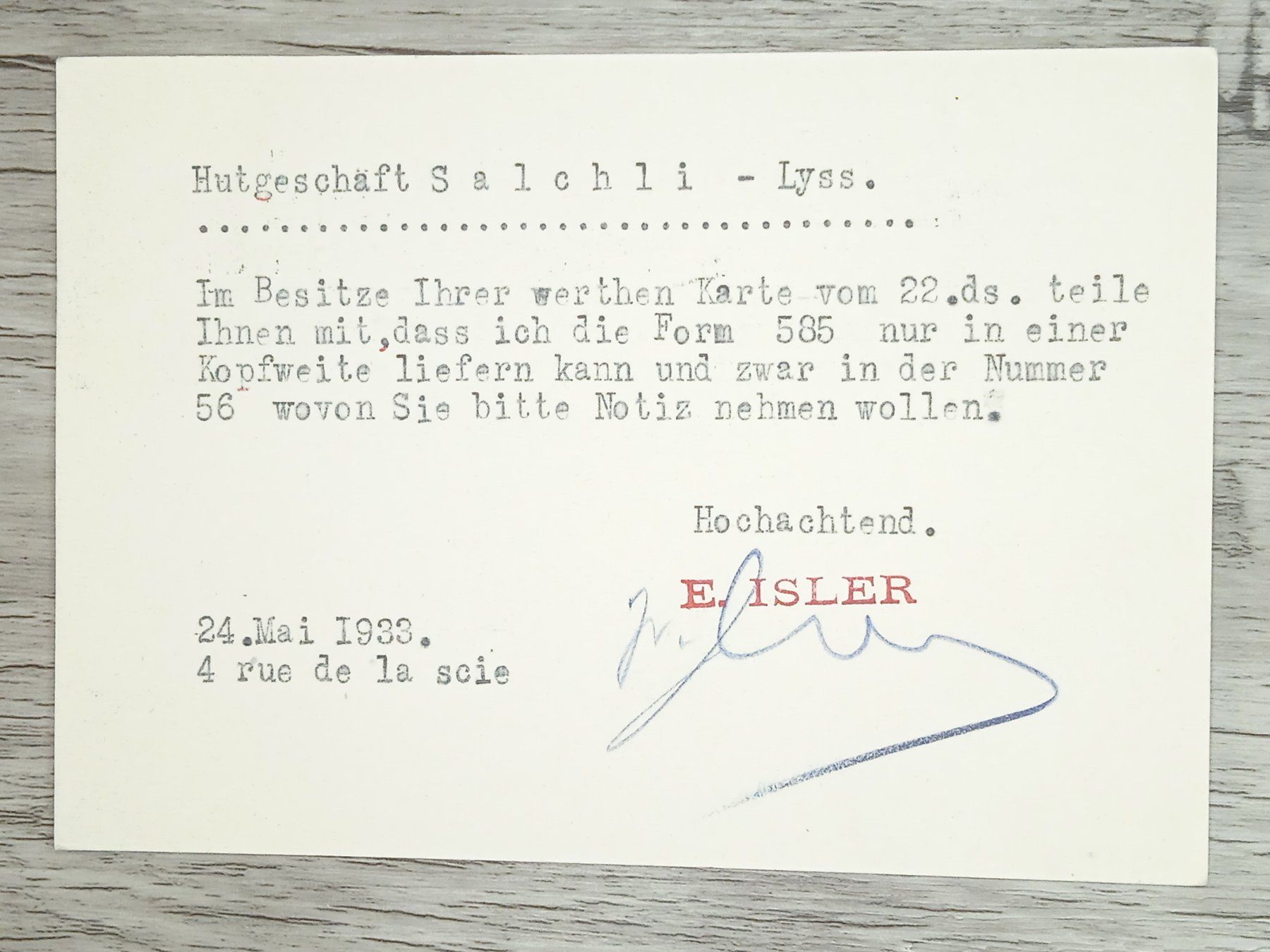 Tutti i francobolli: TR13 Carte Postale + Timbre Suisse 1933 – Usato da Cousset venduto da Patrick_Collections 1