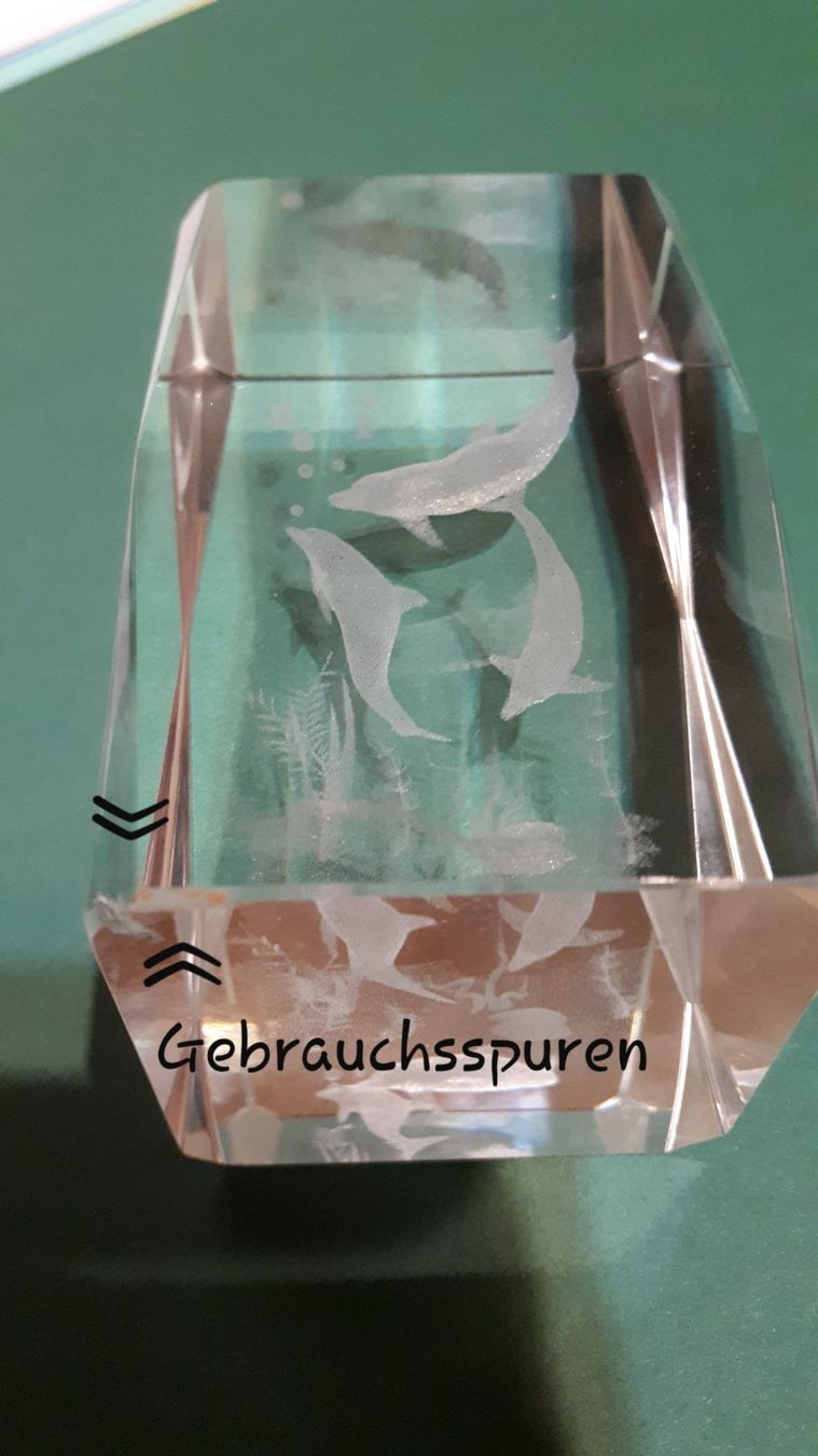 Gläser: Glaswürfel mit Delfin-Motiv – Gebraucht aus Plagne von Reticulum01 9