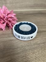Geschenkidee, Teelicht „Ich hab dich lieb“, handgemacht