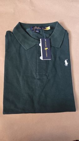 Polo Ralph Lauren Poloshirt Dunkelgrün Custom Fit Gr. L NEU