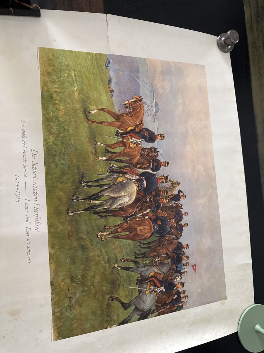 Grafica & Litografie: Original J.C. Kaufmann Lithografie "Die Schweizer Armee" – Usato da Rorschach venduto da berns08