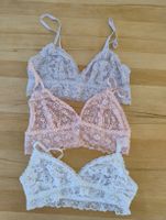 3 Bralettes aus Spitze Set in Grösse S