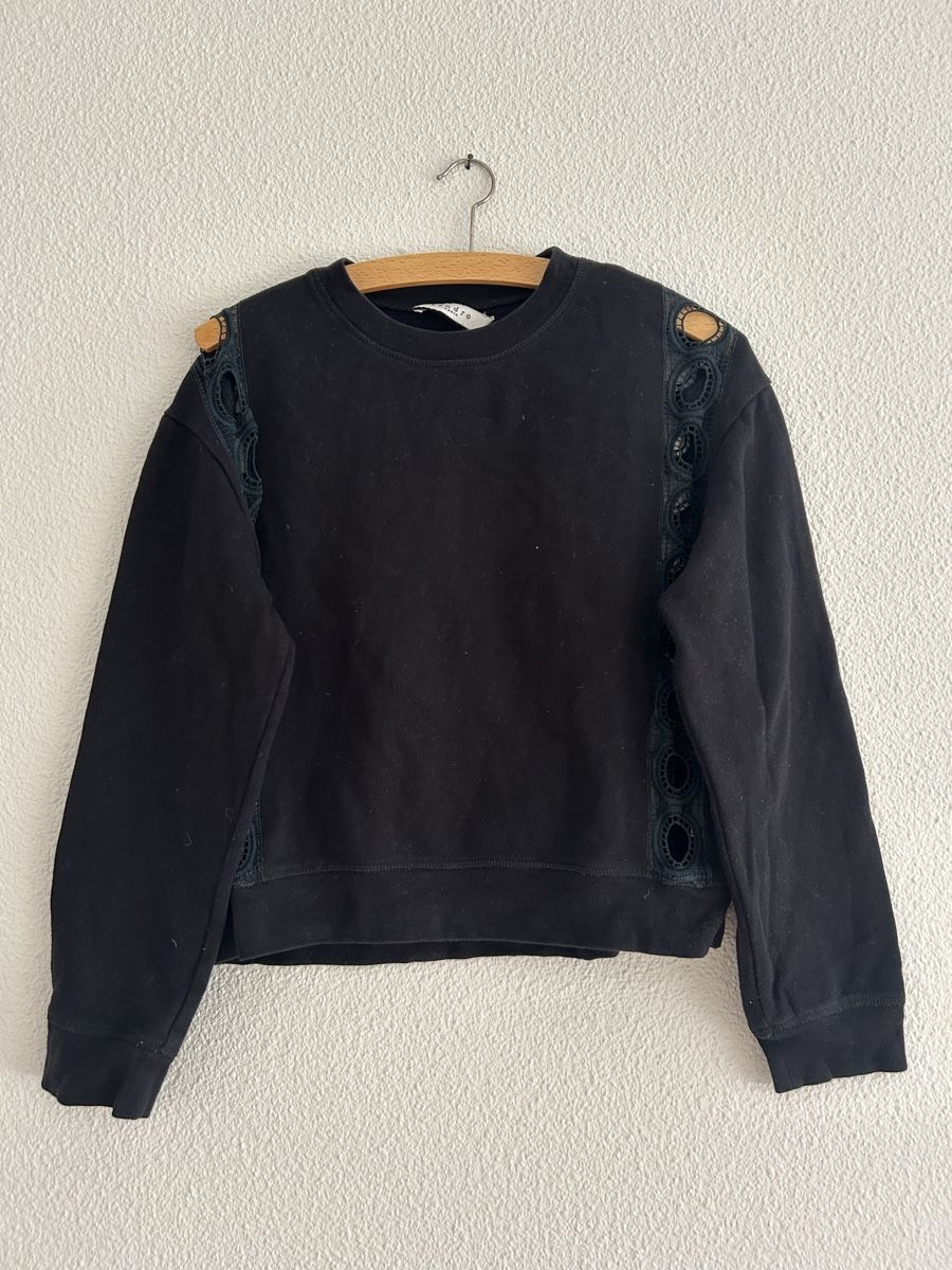 Sandro Maglioni & Felpe: Pull Sandro noir, détail dentelle - Taille 36 (S) – Usato da Morges venduto da cat_6cm9