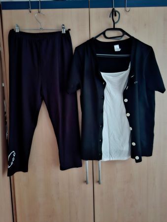 3 Teiliges Set(1 Träger Top.1 capri Leggins 1 Jäckli gr M