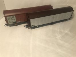 2x KLEIN Modellbahn Schiebenwandwagen DB+ÖBB