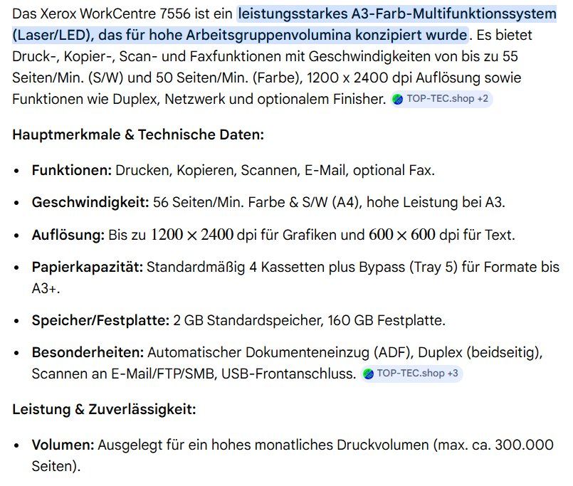 Xerox Stampanti: Xerox Mulitdrucker WorkCentre 7556 – Usato da Graben venduto da stoeffu81 5