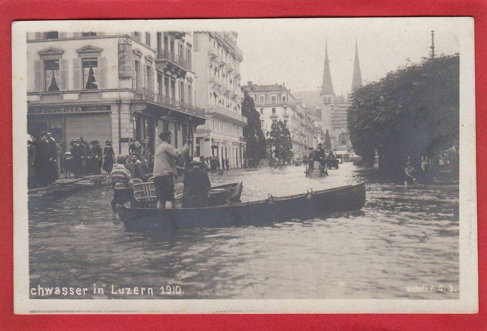 Cartoline postali: LUZERN, HOCHWASSER 1910 – Usato da Grüningen venduto da Kartenlaube