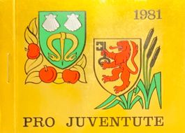 🇨🇭 1981 CARNET DE TIMBRES 1er jour Blason or PRO JUVENTUTE