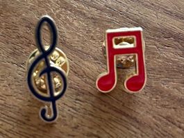 Set 2x Pin Musik / Noten / Notenschlüssel