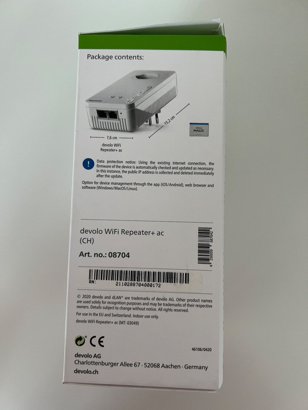 Devolo Unità & Adattatore: Devolo Magic 1 WiFi mini Starter Kit + Repeater+ ac + add on – Usato da Büetigen venduto da Jabo 6