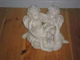 Figur / Engel-Figur - 3 Engel , G.Wurm , Poly Weiss