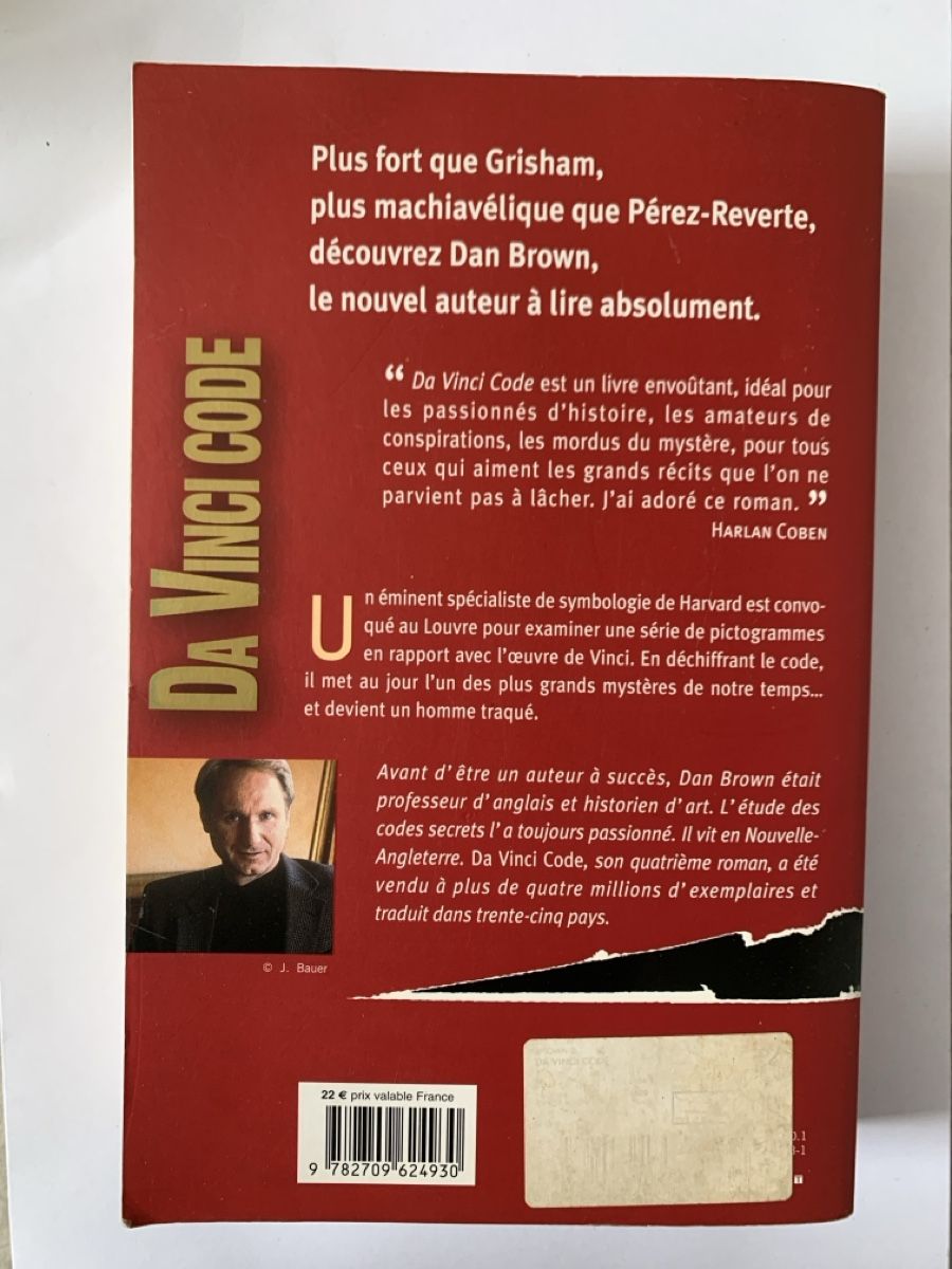 Libri: Roman Da Vinci Code par Dan Brown édition JC Lattès – Usato da Salavaux venduto da Lune_Diurne 1