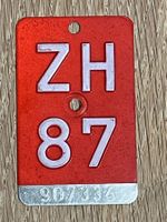 Velonummer ZH 87