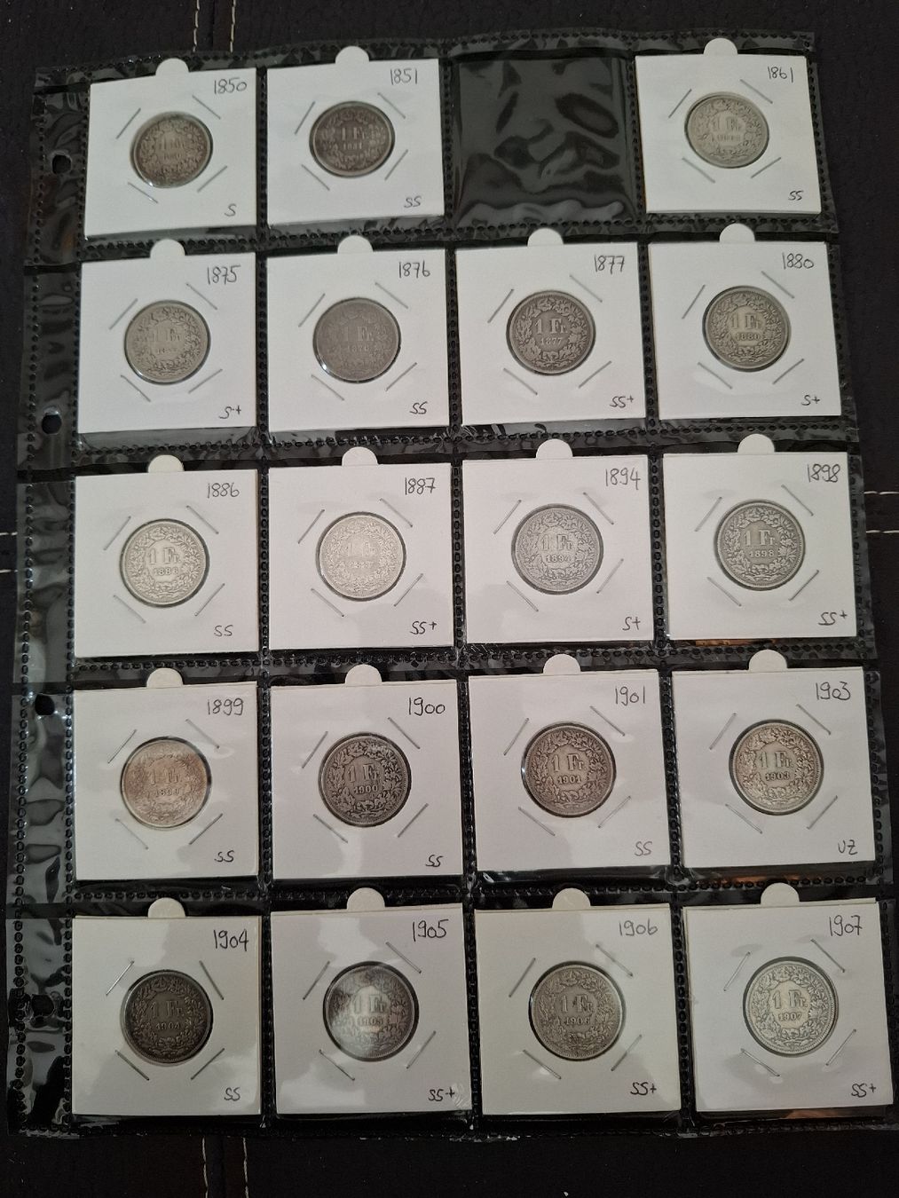 Tutti le monete: Schöne 1 Fr. Sammlung ab 1850 – Usato da Hunzenschwil venduto da Hardrock6