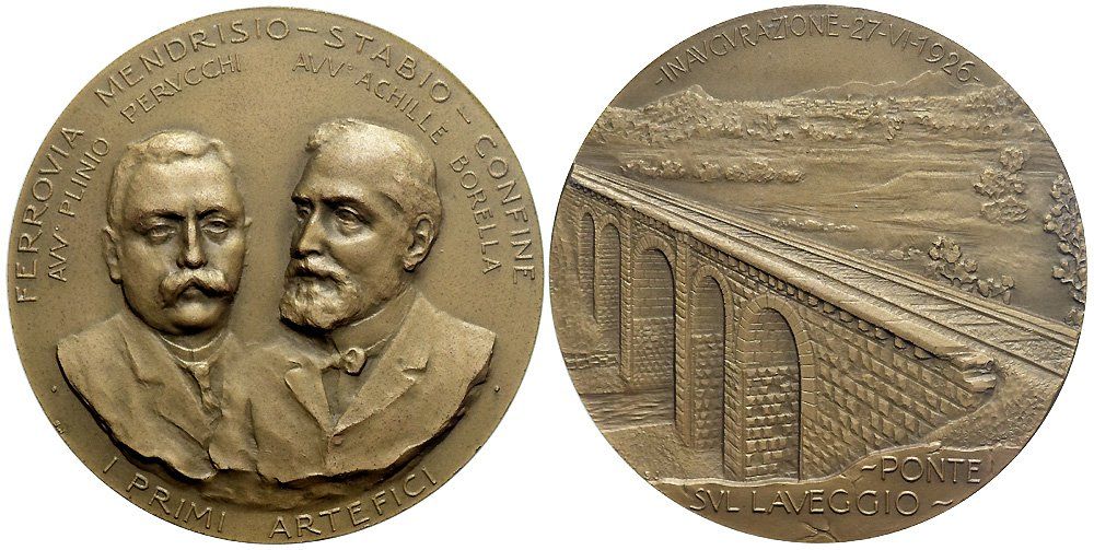 Medaglie: Medaille 1926, Eisenbahn, Mendrisio Stabio Laveggio – Usato da Chiasso venduto da Novamarketing