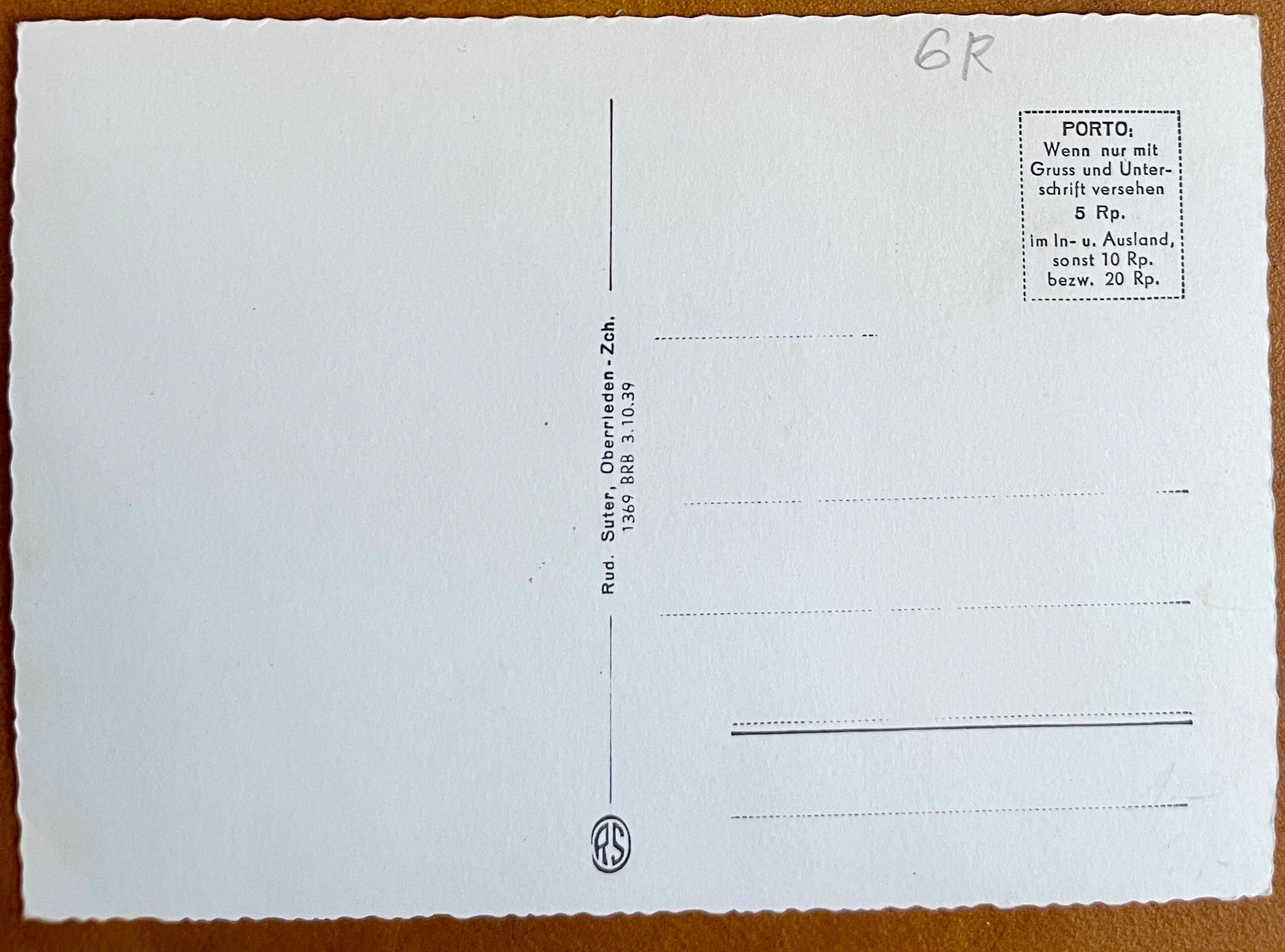 Cartoline postali: AROSA - OBERSEE mit Schiesshorn 1939 – Usato da Lutry venduto da Ediego 1
