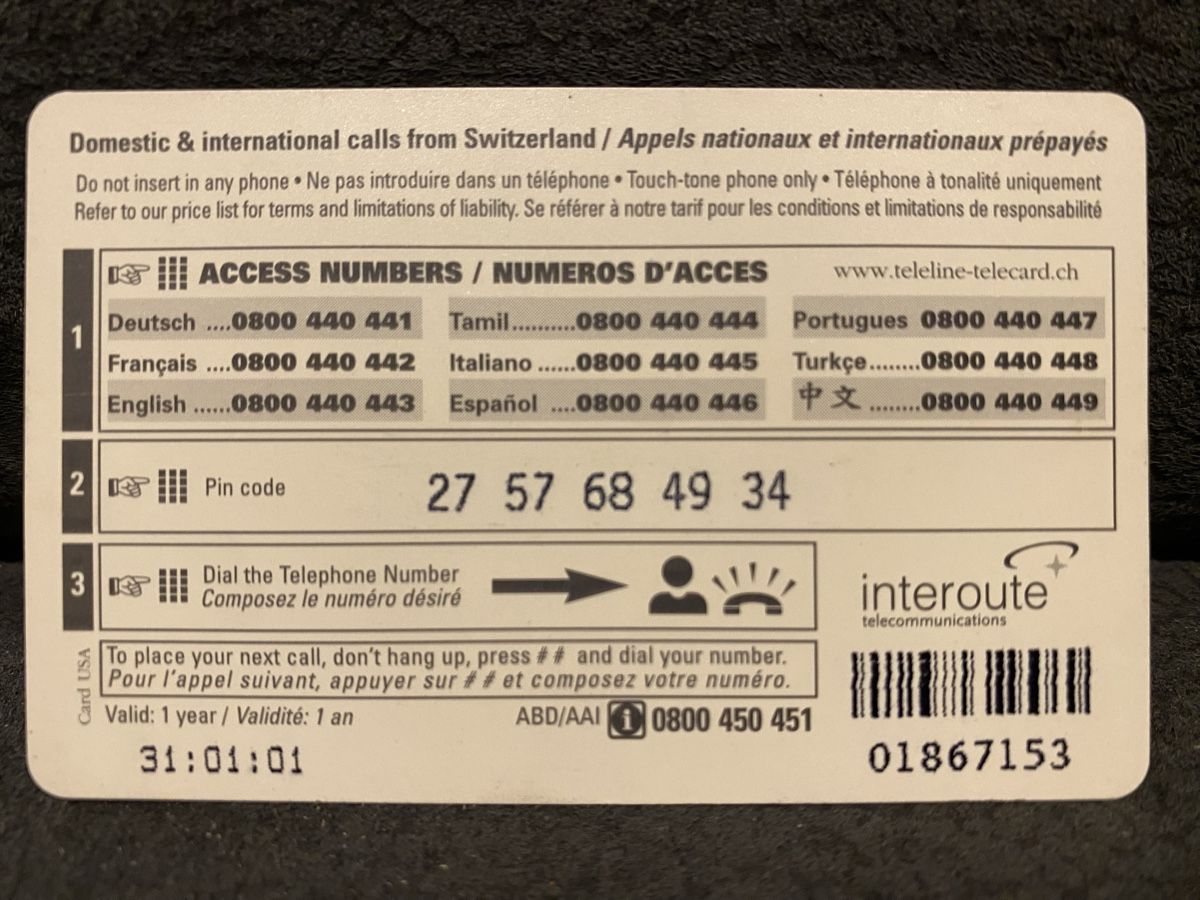 Cartes de téléphone: Teleline – Défectueux à Lausanne par babacard10 1