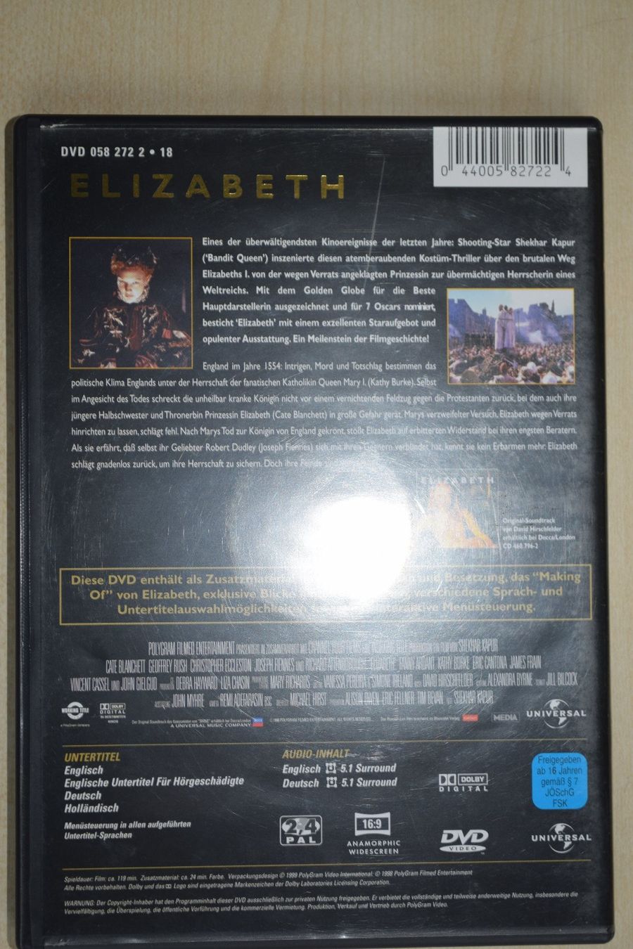 Tous les DVDs: ELIZABETH (296) – D'occasion à Reutigen par DONDON55 1