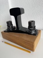 Eisenbahn Gleis Briefbeschwerer Deko Artikel Holz Eiche