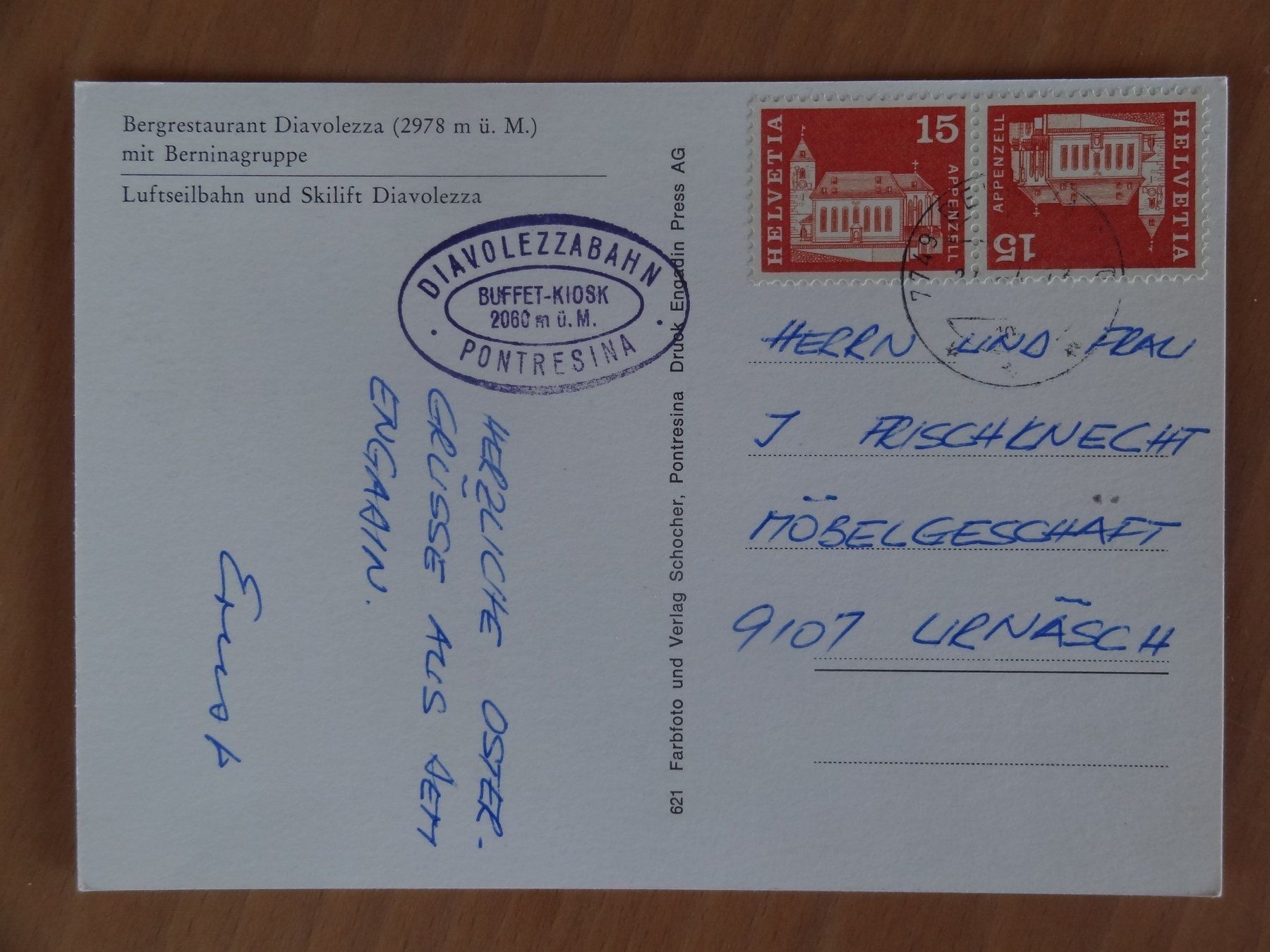 Cartoline postali: Diavolezza - Bergrestaurant - GR – Usato da St Léonard venduto da Riglin 1