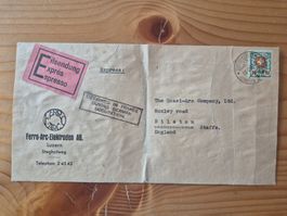 CH-Expressbrief nach England aus 1940 Zustand gem.Bilder