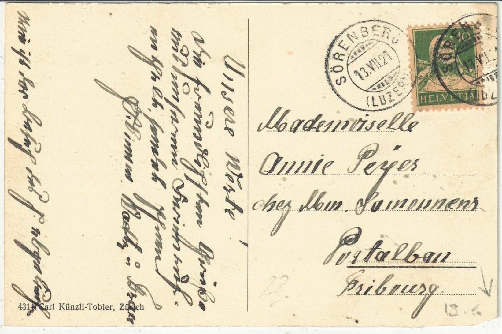 Cartoline postali: Sörenberg - Generalansicht 1921 – Difettoso da Ettingen venduto da Kartenplanet 1