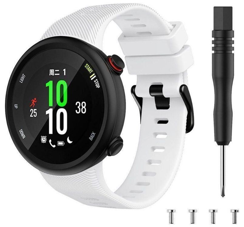ACTECH Silikon-Armband Kompatibel Mit Garmin Forerunner 45/45S/Swim 2 – Ersatzarmband In Weiß