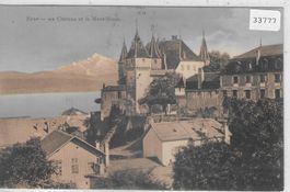 Nyon - Le Chateau et le Mont-Blanc