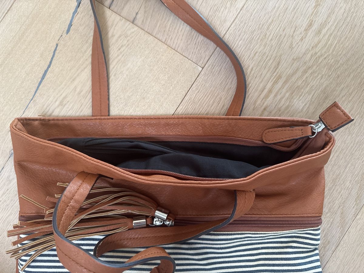 Borse da donna: Even&Odd Handtasche gestreift braun Lederimitat – Usato da Winkel venduto da Schorley 5