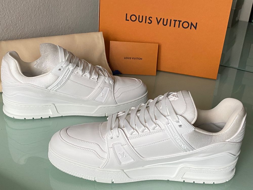 LOUIS VUITTON Lv Trainer Virgil Weiss Leder Sneaker 41.5 NEU