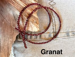Granat Strang für Kette  extra lang  3mm  43 cm   fasettiert
