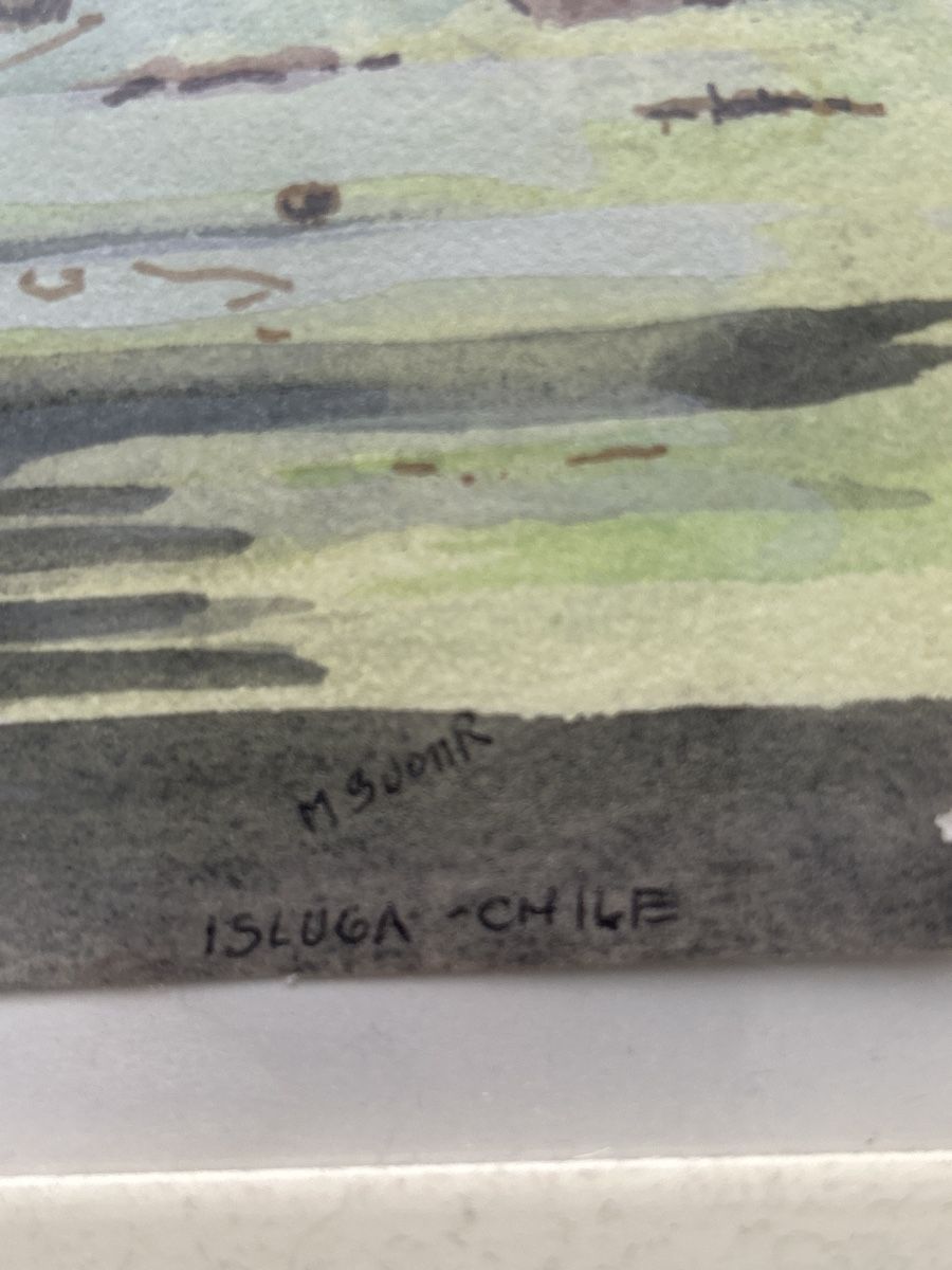 Foto & Immagini: Aquarell "Isluga - Chile", M Sjömnir signiert gerahmt. – Usato da St.Gallen venduto da lala19 1
