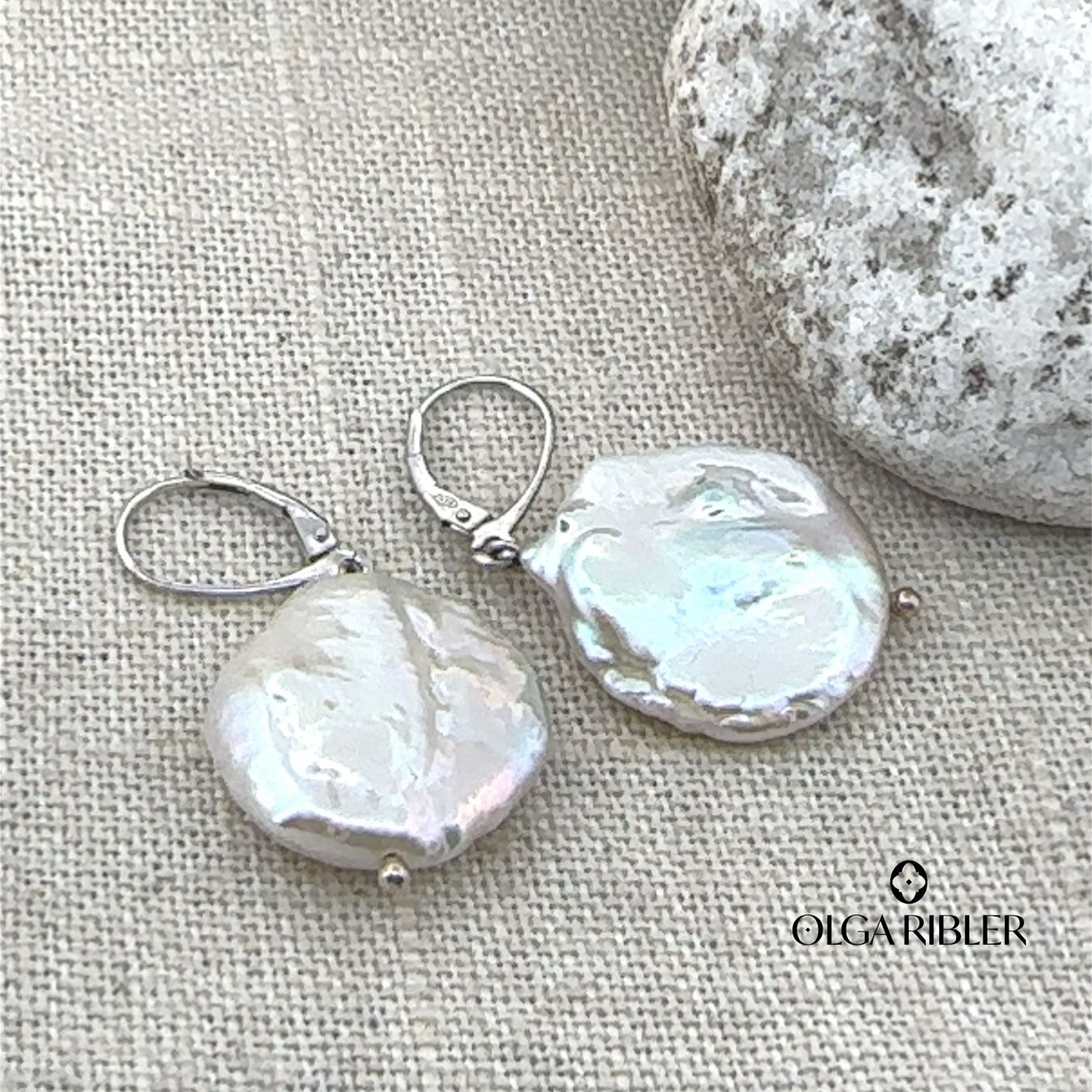 Olga Ribler Orecchini pendenti & Orecchini a lobo: Keshi Perlen extra gross Ohrringe -  925 Silber – Nuovo (secondo la descrizione) da Luzern venduto da Schmuckoutlet 5