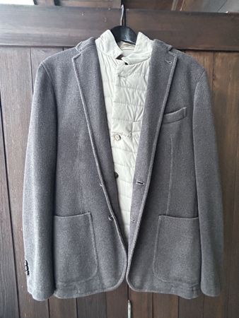 Blazer von TAGLIATORE, Gr. 52, graubraun, Made in Italy