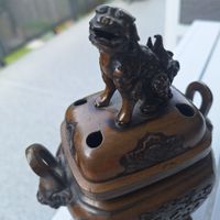 Asiatische Bronze Öl Lampe