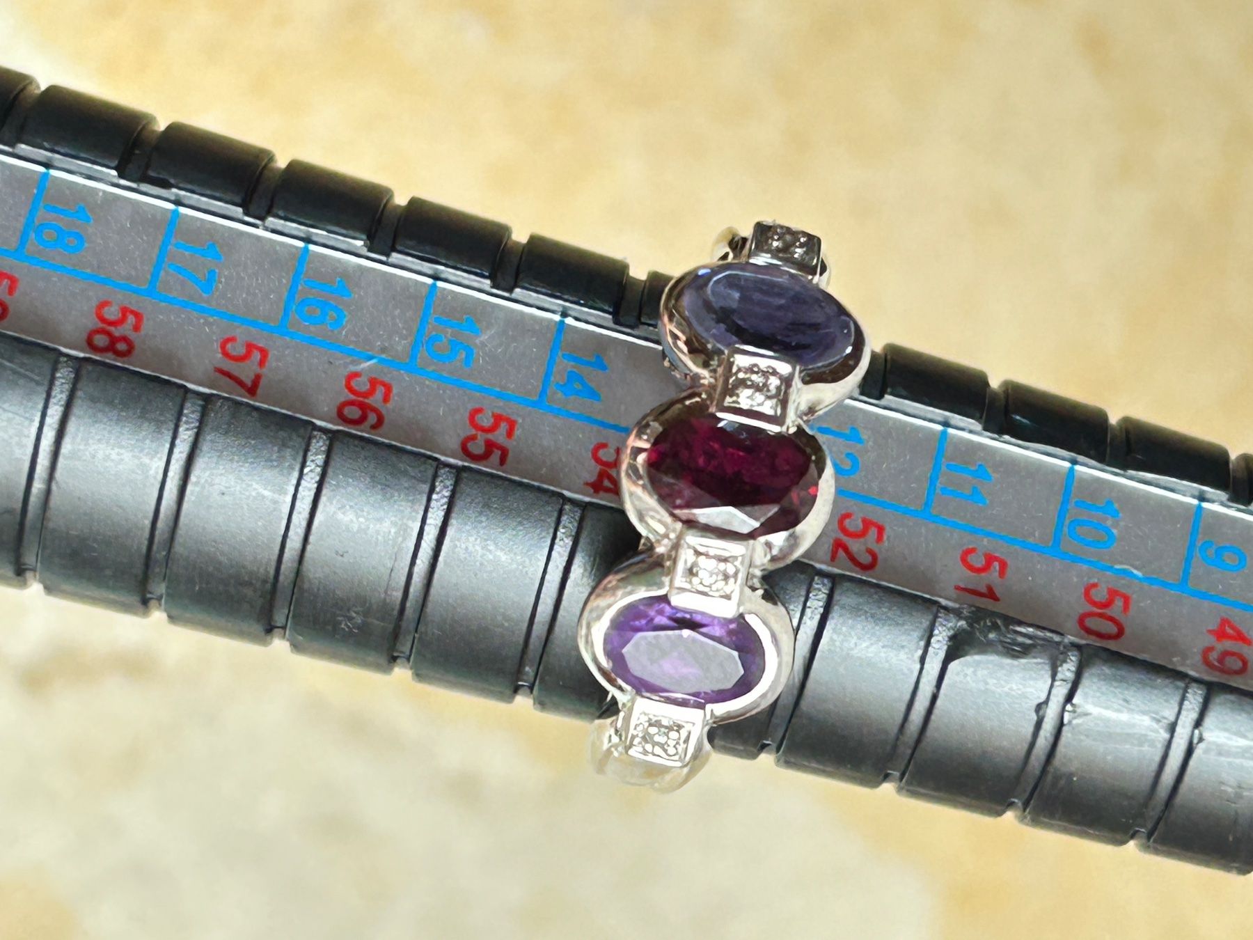 Ringe: Silber Ring 3 times violet – Gebraucht aus Dittingen von Bellevista 7