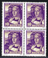 Pro Juventute 1933 4er-Block ⊞ ungebraucht * J661.09 Kat 602