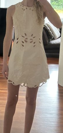 Maje Kleid mit cut outs Gr 38 weiss/ beige