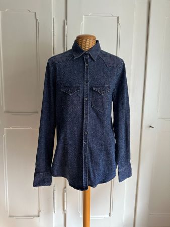AGLINI - Jeansbluse blau-violett 40