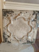 Deckenplatte Metall quadratisch Vintage beige braun