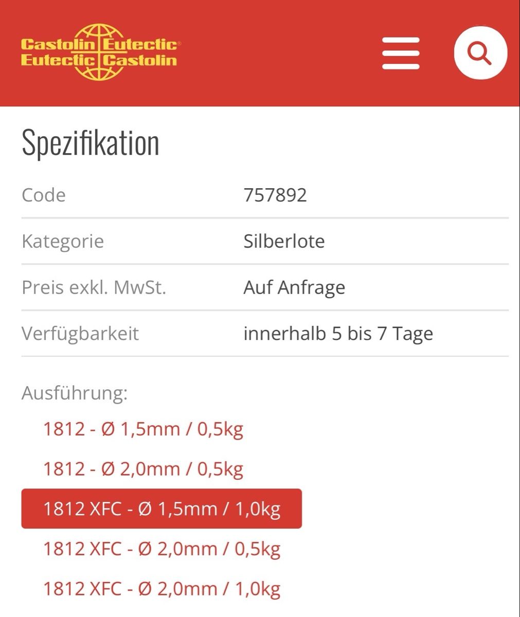 Tutti gli attrezzi: Silberlotstäbe  – Nuovo (secondo la descrizione) da Grafenried venduto da CKRi22