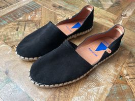VERBENAS Espadrilles Leder - schwarz Gr.42