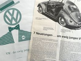 VW Cars- 4 alte Werbungen / Ancienne réclames 1957