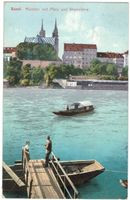 AK Basel Münster, Rheinfähre 1908, gel. nach Konstantinopel